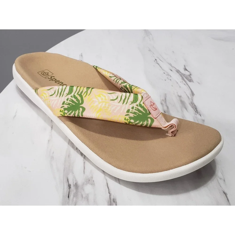 NEW SZ 12 Spenco Victoria Walking Flip-Flop Comfort Tropical Vacation Thong WACO